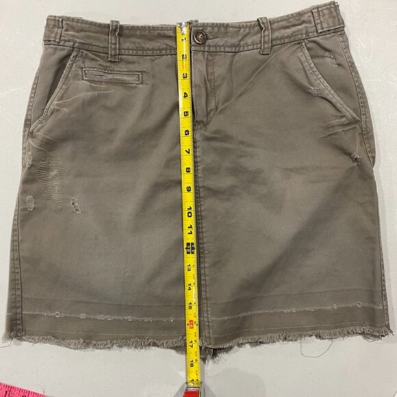 Old Navy Distressed Cotton Mini Skirt, Beige, Size 8 - Picture 11 of 12